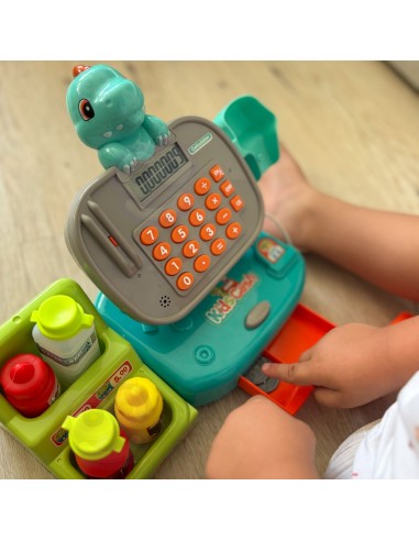 WOOPIE parduotuvės kasa su lentynėle DINO mėlyna - vaikų žaislai