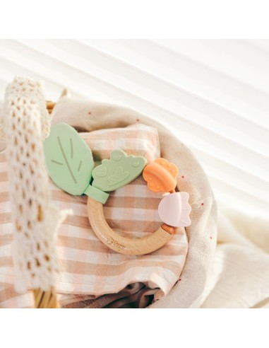 CLASSIC WORLD Wooden Sensory Rattle Teether 2 in 1