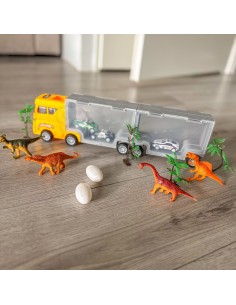 WOOPIE Ciężarówka Transporter 2w1 Zestaw Dinozaurów + Makieta 2