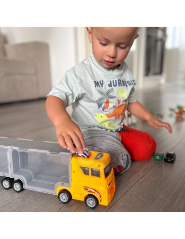 WOOPIE sunkvežimis-transporteris 2in1 su dinozaurais ir maketu