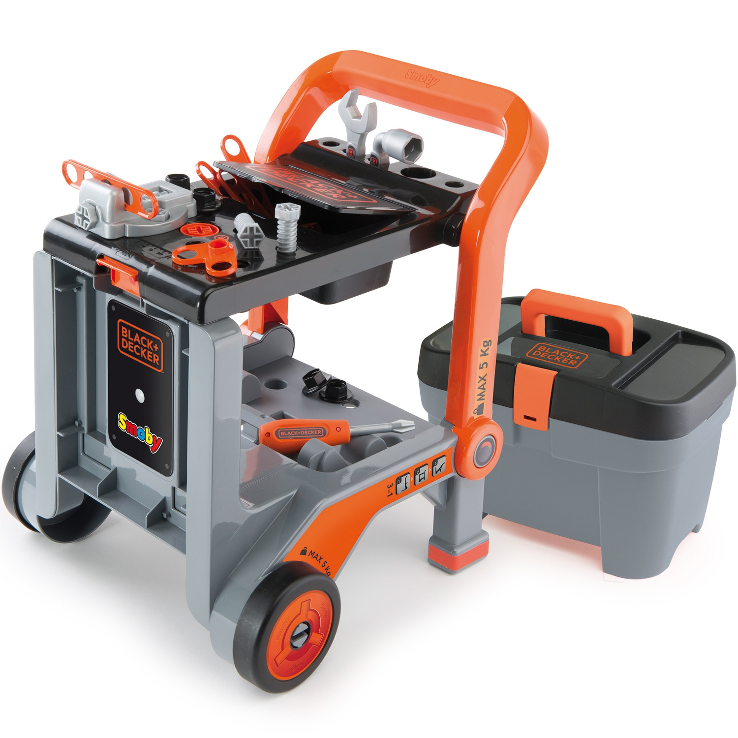 SMOBY Black & Decker Workshop Trolley Tool Box 3-in-1 Handyman