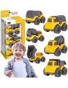 WOOPIE 3-in-1 Construction Vehicle Set: Garbage Truck, Cement Mixer, Dump Truck
