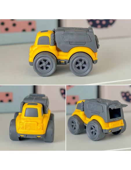 WOOPIE Set 3in1 Baufahrzeuge: Müllwagen, Betonmischer, Kipper