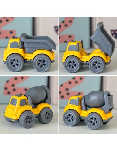 WOOPIE Set 3in1 Baufahrzeuge: Müllwagen, Betonmischer, Kipper