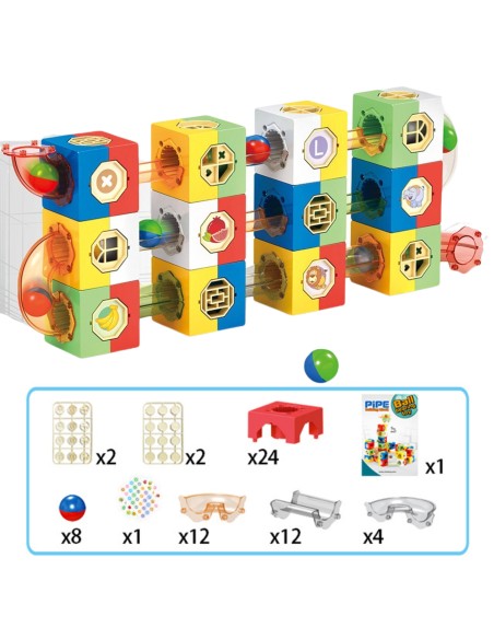 WOOPIE Kamuoliukų trasa Kulodromas - Konstrukcinis 3D kaladėlių rinkinys