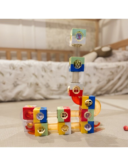 WOOPIE Kamuoliukų trasa Kulodromas - Konstrukcinis 3D kaladėlių rinkinys