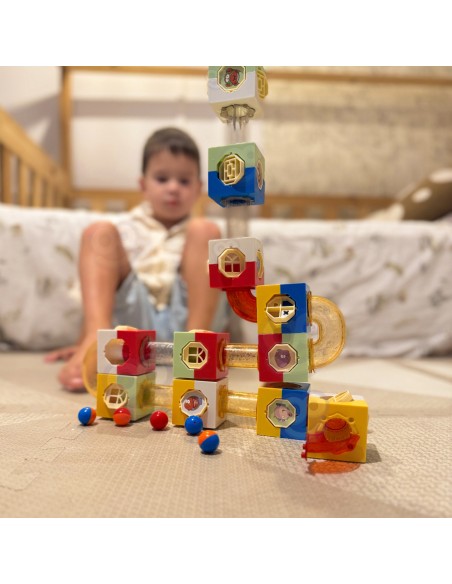 WOOPIE Kamuoliukų trasa Kulodromas - Konstrukcinis 3D kaladėlių rinkinys