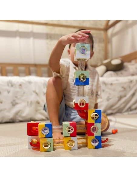WOOPIE Kamuoliukų trasa Kulodromas - Konstrukcinis 3D kaladėlių rinkinys