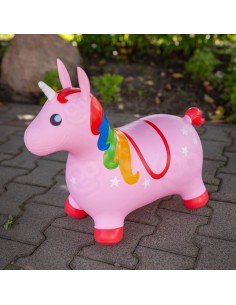 WOOPIE Skoczek Gumowy do Skakania Jednorożec Różowy + Pompka 2