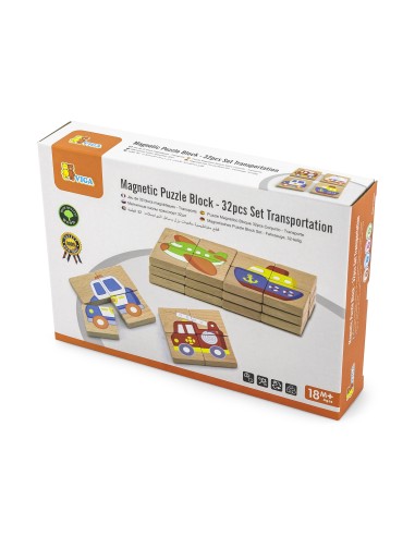 Viga Wooden Vehicle Puzzle - FSC Magnetic Puzzle