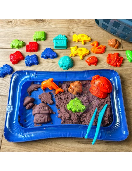 WOOPIE Kinetic Sand 0.8 kg with Molds in Basket