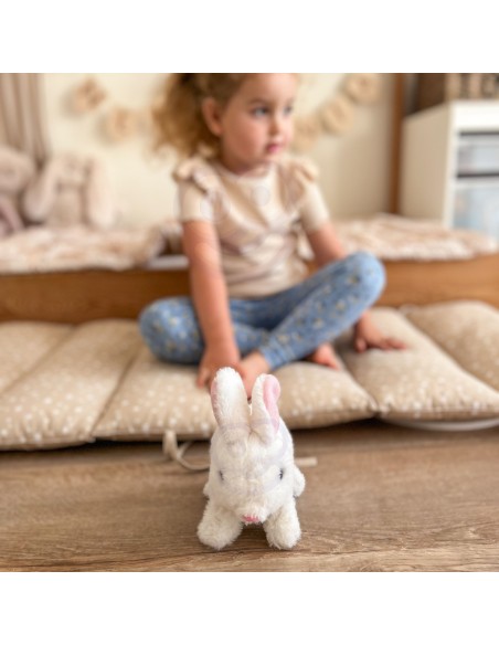 WOOPIE Bunny Interactive Plush Toy with Carrot White