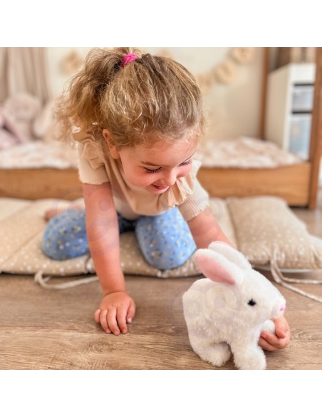 WOOPIE Bunny Interactive Plush Toy with Carrot White