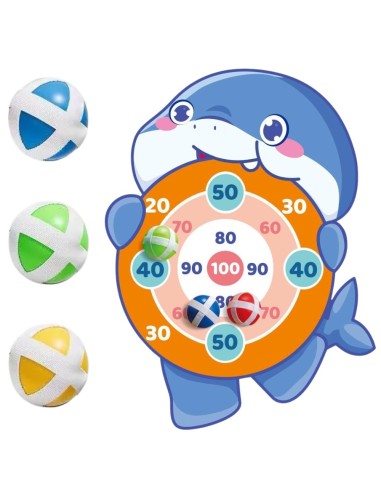 WOOPIE Skill Game Velcro Darts Shark Shield