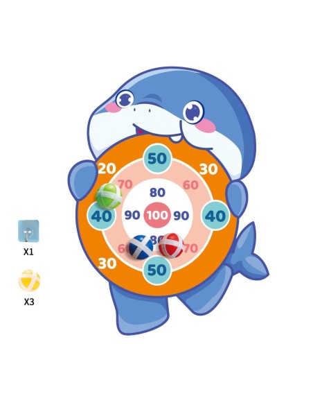 WOOPIE Skill Game Velcro Darts Shark Shield