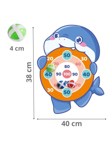 WOOPIE Skill Game Velcro Darts Shark Shield