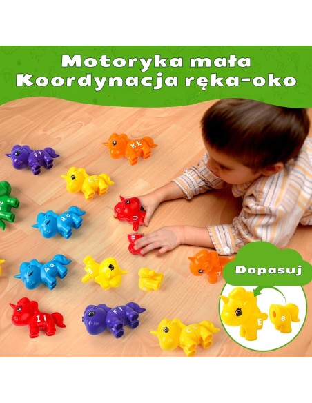 Figurki Montessori Jednorożce - Zestaw Edukacyjny 13 el.