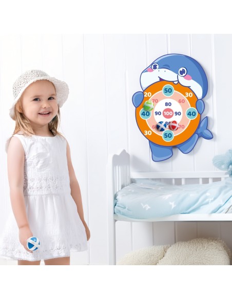 WOOPIE Skill Game Velcro Darts Shark Shield