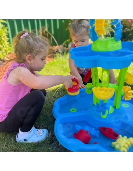 WOOPIE Wassertisch 2in1: Sandkasten und XXL Fontäne mit Delfin