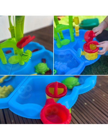 WOOPIE Wassertisch 2in1: Sandkasten und XXL Fontäne mit Delfin