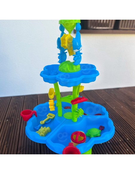 WOOPIE Wassertisch 2in1: Sandkasten und XXL Fontäne mit Delfin