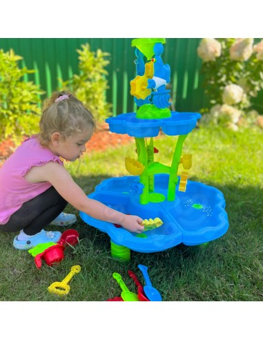 WOOPIE Wassertisch 2in1: Sandkasten und XXL Fontäne mit Delfin