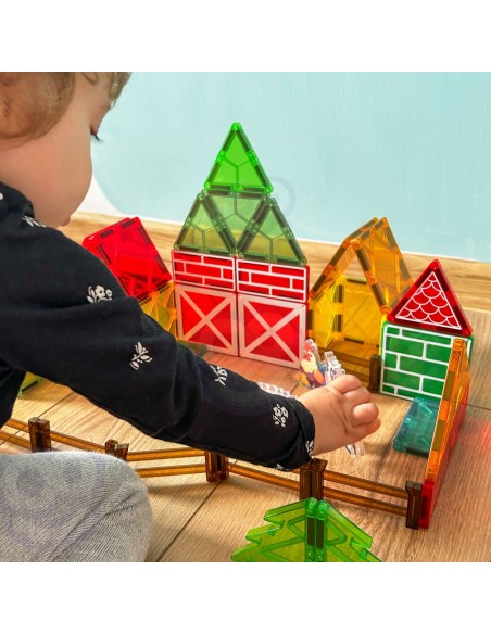 Magnetinės kaladėlės Ūkis Woopie – 50 el. Gyvūnai, edukacinis rinkinys