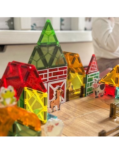 Magnetinės kaladėlės Ūkis Woopie – 50 el. Gyvūnai, edukacinis rinkinys