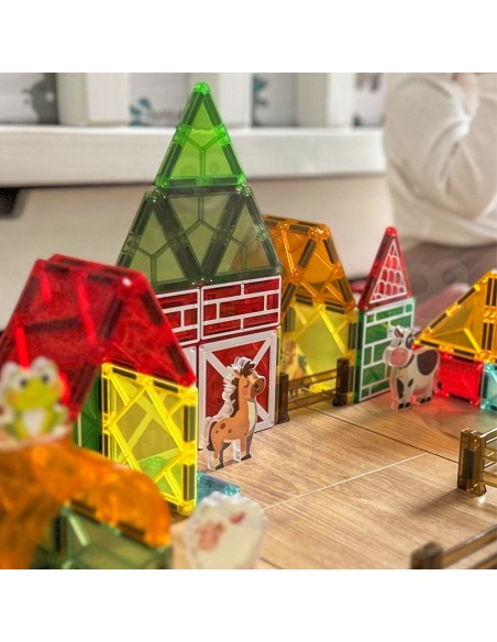Magnetinės kaladėlės Ūkis Woopie – 50 el. Gyvūnai, edukacinis rinkinys