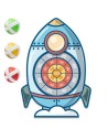 WOOPIE Geschicklichkeitsspiel Wurfspiele mit Klett – Zielscheibe und Rakete