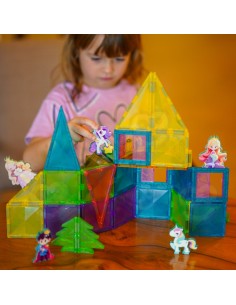 WOOPIE Klocki Magnetyczne Konstrukcyjne 3D Zestaw Edukacyjny Bajkowy Zamek 55el. 2