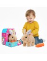 WOOPIE Bunny Interactive Plush Toy with Carrot - Beige
