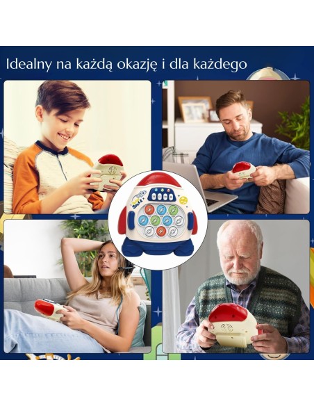 WOOPIE Gra POP IT Elektroniczna Antystresowa Rakieta Czerwona