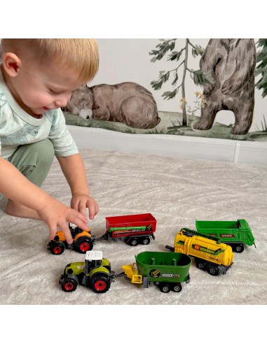 Woopie Tractors with Trailers Set – Movable Elements, Farm