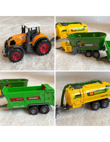Woopie Tractors with Trailers Set – Movable Elements, Farm
