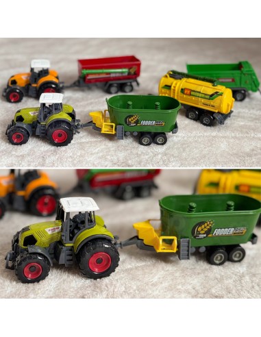 Woopie Tractors with Trailers Set – Movable Elements, Farm
