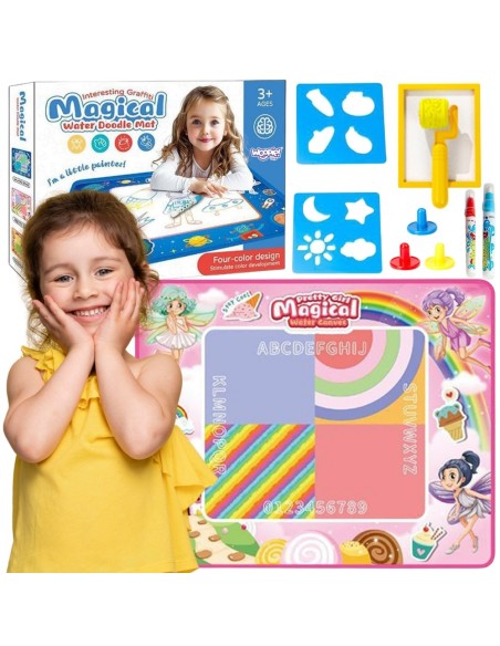 Bunte Wassermalmatte zum Zeichnen 100x80 cm – sicheres Spiel!
