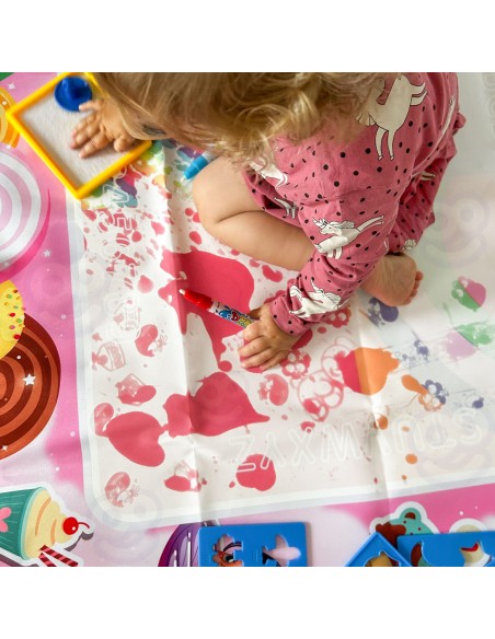Bunte Wassermalmatte zum Zeichnen 100x80 cm – sicheres Spiel!