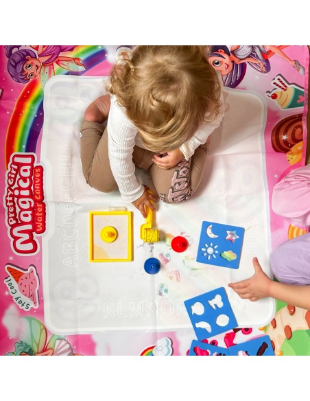 Bunte Wassermalmatte zum Zeichnen 100x80 cm – sicheres Spiel!