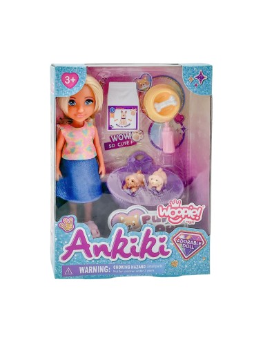 Ankiki Babysitter Doll and 3 Puppies Set - Perfect Gift WOOPIE