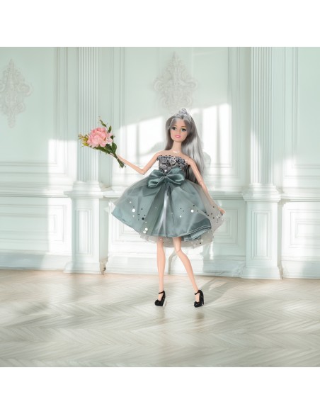 Emily lėlė elegantiškoje suknelėje su kaspinu – WOOPIE Royal stilius ir klasė