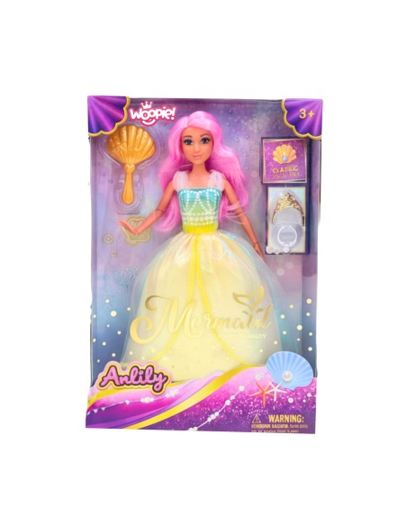 Princess Lily Woopie doll – pink hair and sparkly dress