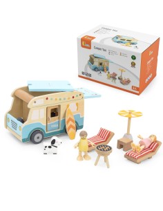 VIGA Wooden Beach Camper - A Toy for Little Explorers