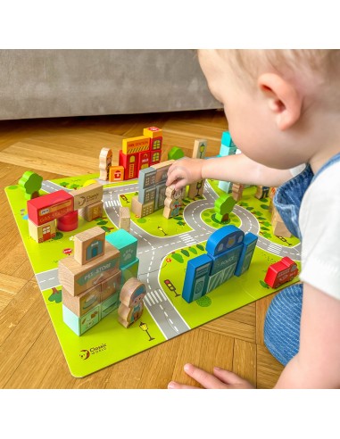 CLASSIC WORLD Wooden Blocks Build a City 120 pcs - Fun and Learning