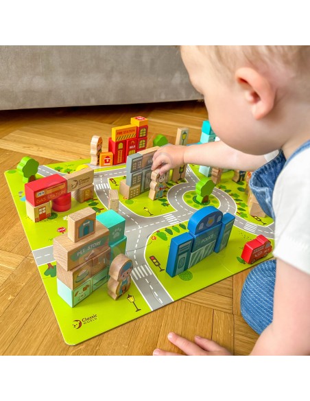 CLASSIC WORLD Wooden Blocks Build a City 120 pcs - Fun and Learning