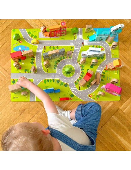 CLASSIC WORLD Wooden Blocks Build a City 120 pcs - Fun and Learning