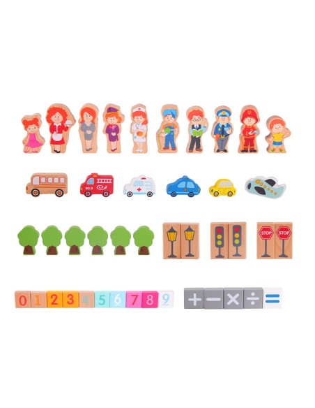 CLASSIC WORLD Wooden Blocks Build a City 120 pcs - Fun and Learning