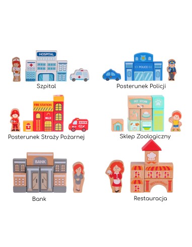 CLASSIC WORLD Wooden Blocks Build a City 120 pcs - Fun and Learning