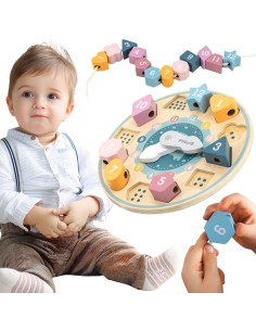 VIGA PolarB Shape Sorter Clock Threading Montessori Toy