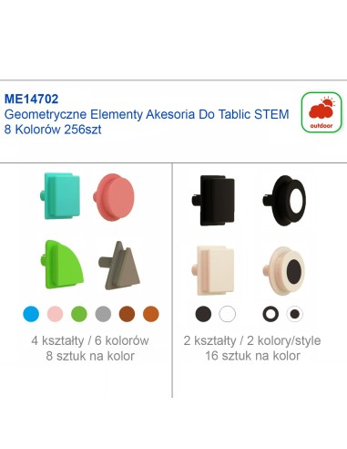 MASTERKIDZ Geometryczne Elementy Tablic 256 szt - Kreatywna Nauka